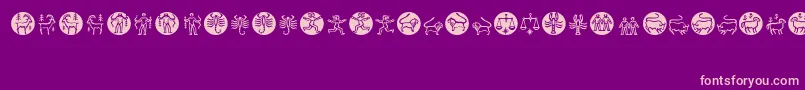 Fonte Zodiac – fontes rosa em um fundo violeta