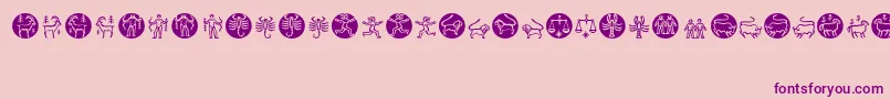 Zodiac-fontti – violetit fontit vaaleanpunaisella taustalla