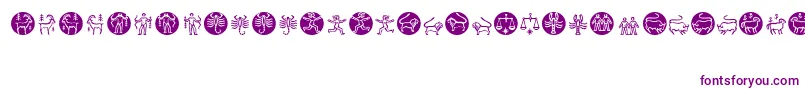 Zodiac-Schriftart – Violette Schriften auf weißem Hintergrund