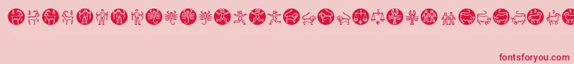 Zodiac-fontti – punaiset fontit vaaleanpunaisella taustalla