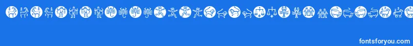 Fonte Zodiac – fontes brancas em um fundo azul