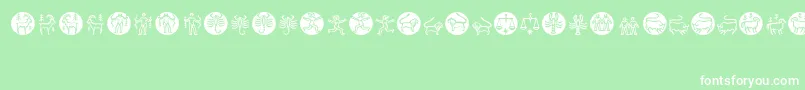 Zodiac-fontti – valkoiset fontit vihreällä taustalla