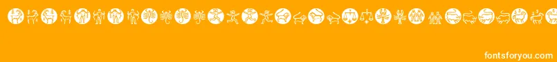 Zodiac Font – White Fonts on Orange Background