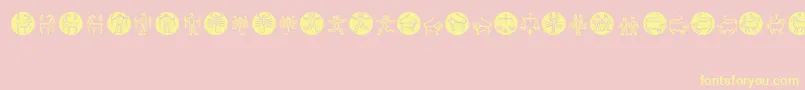 Fonte Zodiac – fontes amarelas em um fundo rosa