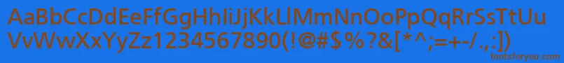 PfcatalogUnicodes-Schriftart – Braune Schriften auf blauem Hintergrund