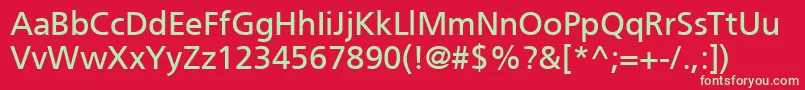 PfcatalogUnicodes Font – Green Fonts on Red Background