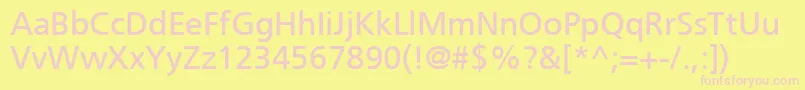 PfcatalogUnicodes Font – Pink Fonts on Yellow Background