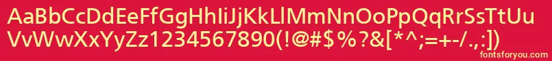 PfcatalogUnicodes Font – Yellow Fonts on Red Background