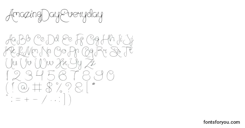 Шрифт AmazingDayEveryday – алфавит, цифры, специальные символы