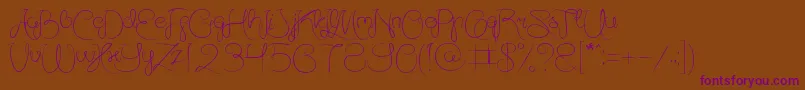 AmazingDayEveryday Font – Purple Fonts on Brown Background