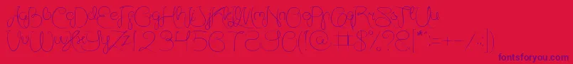 AmazingDayEveryday Font – Purple Fonts on Red Background