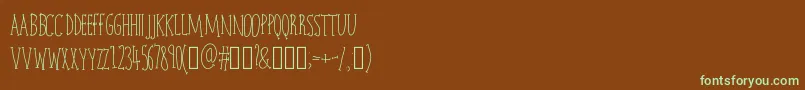 Czcionka Charlie – zielone czcionki na brązowym tle