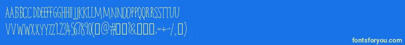 Czcionka Charlie – żółte czcionki na niebieskim tle