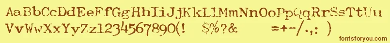 TypewriterRoyal200normal Font – Brown Fonts on Yellow Background
