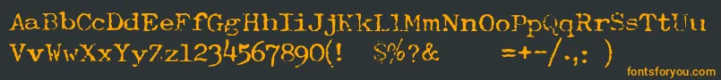 TypewriterRoyal200normal Font – Orange Fonts on Black Background