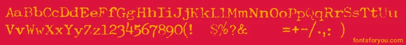 TypewriterRoyal200normal Font – Orange Fonts on Red Background