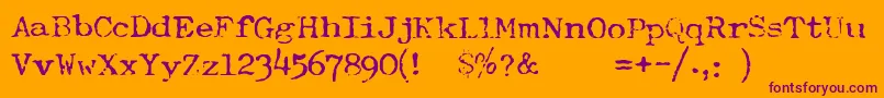 TypewriterRoyal200normal Font – Purple Fonts on Orange Background