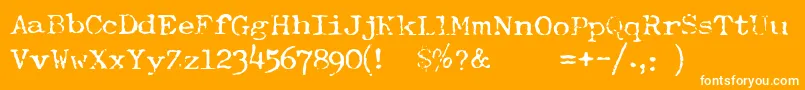 TypewriterRoyal200normal Font – White Fonts on Orange Background