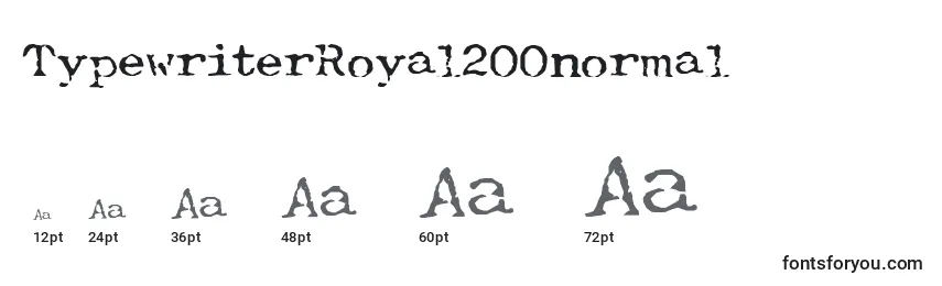 Размеры шрифта TypewriterRoyal200normal