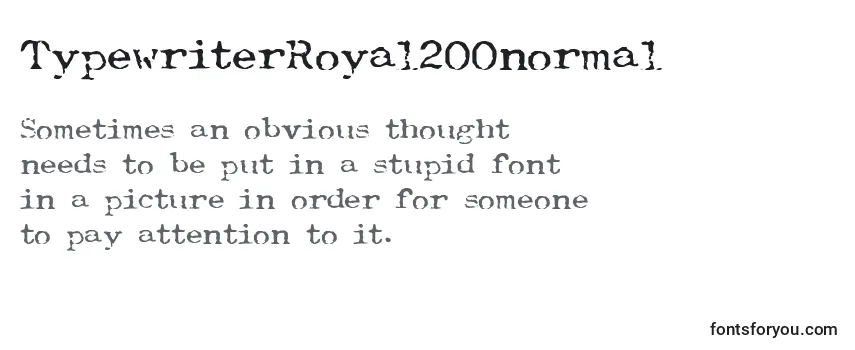 Revisão da fonte TypewriterRoyal200normal