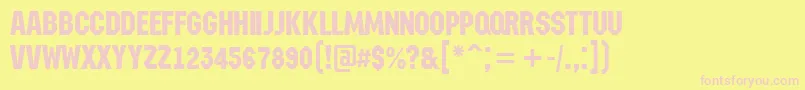 AMachinanova Font – Pink Fonts on Yellow Background