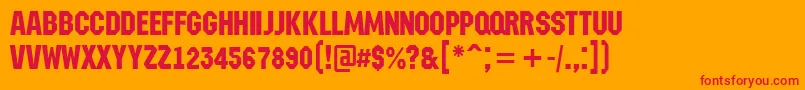 AMachinanova Font – Red Fonts on Orange Background