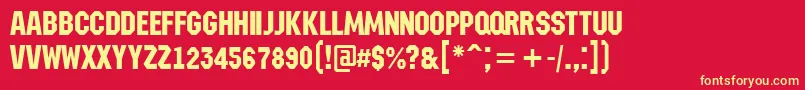 AMachinanova Font – Yellow Fonts on Red Background