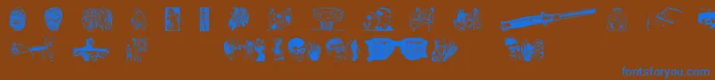 Czcionka HeyKids – niebieskie czcionki na brązowym tle