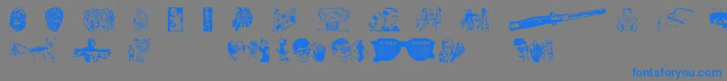 HeyKids Font – Blue Fonts on Gray Background