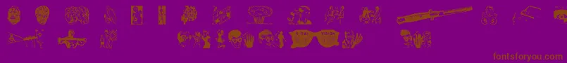フォントHeyKids – 紫色の背景に茶色のフォント