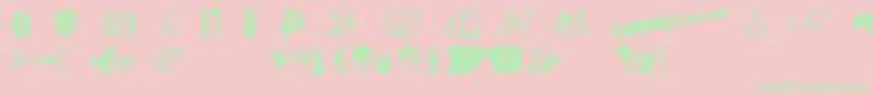 フォントHeyKids – ピンクの背景に緑の文字