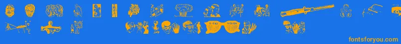 Police HeyKids – polices orange sur fond bleu