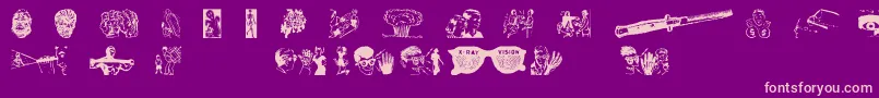 HeyKids-fontti – vaaleanpunaiset fontit violetilla taustalla