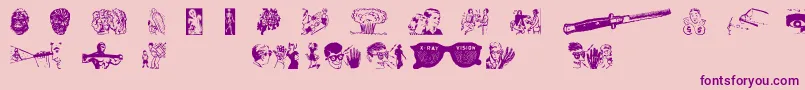 Шрифт HeyKids – фиолетовые шрифты на розовом фоне