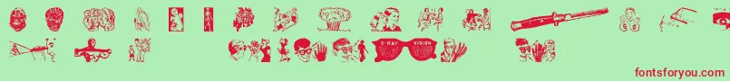 HeyKids Font – Red Fonts on Green Background