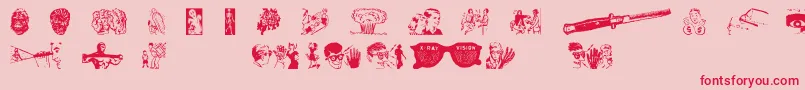 フォントHeyKids – ピンクの背景に赤い文字