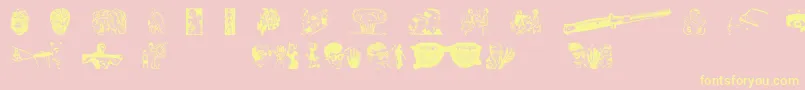 Fonte HeyKids – fontes amarelas em um fundo rosa