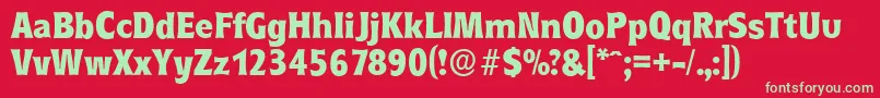 RoundestserialXboldRegular Font – Green Fonts on Red Background