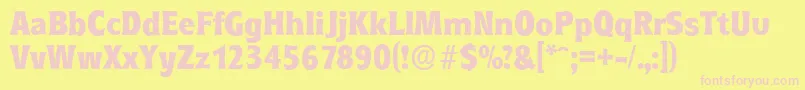 RoundestserialXboldRegular Font – Pink Fonts on Yellow Background