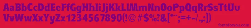 RoundestserialXboldRegular Font – Purple Fonts on Red Background