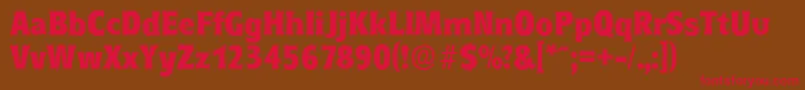 RoundestserialXboldRegular Font – Red Fonts on Brown Background
