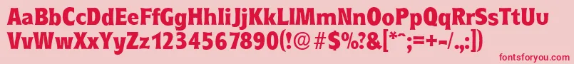 フォントRoundestserialXboldRegular – ピンクの背景に赤い文字