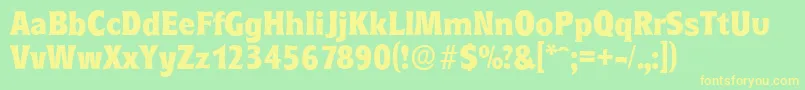 RoundestserialXboldRegular Font – Yellow Fonts on Green Background