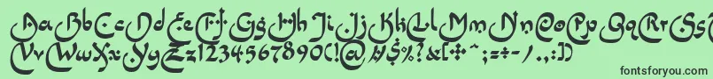 Шрифт LinotypepidenashiOne – чёрные шрифты на зелёном фоне