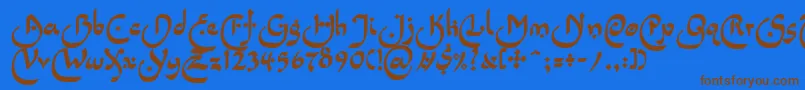 LinotypepidenashiOne Font – Brown Fonts on Blue Background