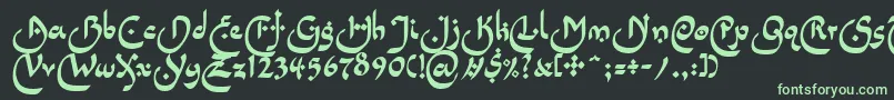 LinotypepidenashiOne Font – Green Fonts on Black Background