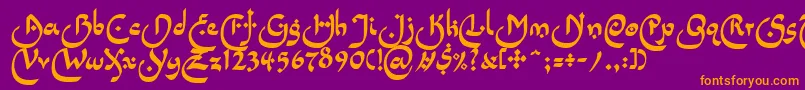 fuente LinotypepidenashiOne – Fuentes Naranjas Sobre Fondo Morado