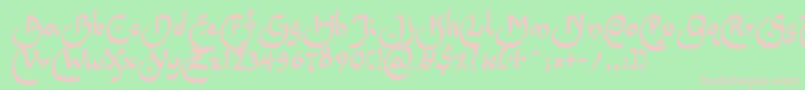 LinotypepidenashiOne Font – Pink Fonts on Green Background