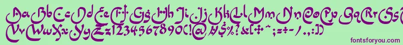 LinotypepidenashiOne Font – Purple Fonts on Green Background