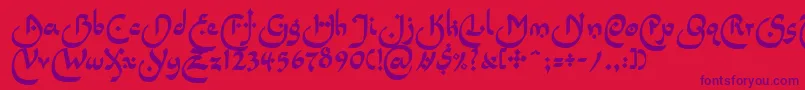 LinotypepidenashiOne Font – Purple Fonts on Red Background